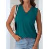 imageANRABESS Womens Lace Trim Tank Tops V Neck Sleeveless Shirts 2026 Summer Casual Trendy Dressy Cami TopTeal