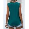 imageANRABESS Womens Lace Trim Tank Tops V Neck Sleeveless Shirts 2026 Summer Casual Trendy Dressy Cami TopTeal