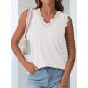 imageANRABESS Womens Lace Trim Tank Tops V Neck Sleeveless Shirts 2026 Summer Casual Trendy Dressy Cami TopWhite