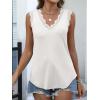 imageANRABESS Womens Lace Trim Tank Tops V Neck Sleeveless Shirts 2026 Summer Casual Trendy Dressy Cami TopWhite