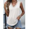 imageANRABESS Womens Lace Trim Tank Tops V Neck Sleeveless Shirts 2026 Summer Casual Trendy Dressy Cami TopWhite