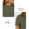 imageANRABESS Womens Lettuce Trim Mock Neck Short Sleeve Tops Casual Ribbed Knit Slim Fit Tee Shirt Spring Layer Vacation OutfitsArmy Green
