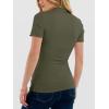 imageANRABESS Womens Lettuce Trim Mock Neck Short Sleeve Tops Casual Ribbed Knit Slim Fit Tee Shirt Spring Layer Vacation OutfitsArmy Green