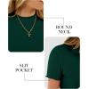imageANRABESS Womens Lettuce Trim Mock Neck Short Sleeve Tops Casual Ribbed Knit Slim Fit Tee Shirt Spring Layer Vacation OutfitsDeep Green