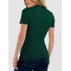 imageANRABESS Womens Lettuce Trim Mock Neck Short Sleeve Tops Casual Ribbed Knit Slim Fit Tee Shirt Spring Layer Vacation OutfitsDeep Green