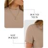 imageANRABESS Womens Lettuce Trim Mock Neck Short Sleeve Tops Casual Ribbed Knit Slim Fit Tee Shirt Spring Layer Vacation OutfitsKhaki