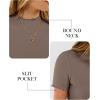 imageANRABESS Womens Lettuce Trim Mock Neck Short Sleeve Tops Casual Ribbed Knit Slim Fit Tee Shirt Spring Layer Vacation OutfitsLight Brown