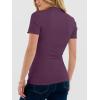 imageANRABESS Womens Lettuce Trim Mock Neck Short Sleeve Tops Casual Ribbed Knit Slim Fit Tee Shirt Spring Layer Vacation OutfitsPurple