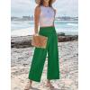 imageANRABESS Womens Pants Wide Leg High Waisted Palazzo Pants Summer Flowy Beach Lounge Casual Trousers with PocketsGreen