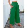 imageANRABESS Womens Pants Wide Leg High Waisted Palazzo Pants Summer Flowy Beach Lounge Casual Trousers with PocketsGreen