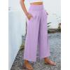 imageANRABESS Womens Pants Wide Leg High Waisted Palazzo Pants Summer Flowy Beach Lounge Casual Trousers with PocketsLight Purple