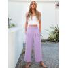 imageANRABESS Womens Pants Wide Leg High Waisted Palazzo Pants Summer Flowy Beach Lounge Casual Trousers with PocketsLight Purple