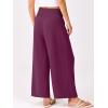 imageANRABESS Womens Pants Wide Leg High Waisted Palazzo Pants Summer Flowy Beach Lounge Casual Trousers with PocketsPurple Red