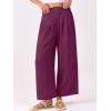 imageANRABESS Womens Pants Wide Leg High Waisted Palazzo Pants Summer Flowy Beach Lounge Casual Trousers with PocketsPurple Red