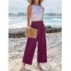 imageANRABESS Womens Pants Wide Leg High Waisted Palazzo Pants Summer Flowy Beach Lounge Casual Trousers with PocketsPurple Red