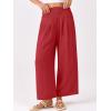 imageANRABESS Womens Pants Wide Leg High Waisted Palazzo Pants Summer Flowy Beach Lounge Casual Trousers with PocketsRed