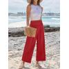 imageANRABESS Womens Pants Wide Leg High Waisted Palazzo Pants Summer Flowy Beach Lounge Casual Trousers with PocketsRed