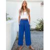 imageANRABESS Womens Pants Wide Leg High Waisted Palazzo Pants Summer Flowy Beach Lounge Casual Trousers with PocketsRoyal Blue