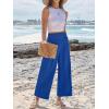 imageANRABESS Womens Pants Wide Leg High Waisted Palazzo Pants Summer Flowy Beach Lounge Casual Trousers with PocketsRoyal Blue