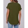 imageANRABESS Womens Short Sleeve Henley Tops V Neck Dressy Casual Blouses Summer Trendy Tee Shirts 2026 Vacation Fashion ClothesArmy Green