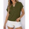 imageANRABESS Womens Short Sleeve Henley Tops V Neck Dressy Casual Blouses Summer Trendy Tee Shirts 2026 Vacation Fashion ClothesArmy Green