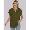 imageANRABESS Womens Short Sleeve Henley Tops V Neck Dressy Casual Blouses Summer Trendy Tee Shirts 2026 Vacation Fashion ClothesArmy Green