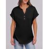 imageANRABESS Womens Short Sleeve Henley Tops V Neck Dressy Casual Blouses Summer Trendy Tee Shirts 2026 Vacation Fashion ClothesBlack