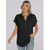 imageANRABESS Womens Short Sleeve Henley Tops V Neck Dressy Casual Blouses Summer Trendy Tee Shirts 2026 Vacation Fashion ClothesBlack