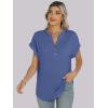 imageANRABESS Womens Short Sleeve Henley Tops V Neck Dressy Casual Blouses Summer Trendy Tee Shirts 2026 Vacation Fashion ClothesBlue