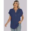 imageANRABESS Womens Short Sleeve Henley Tops V Neck Dressy Casual Blouses Summer Trendy Tee Shirts 2026 Vacation Fashion ClothesBlue Gray