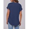 imageANRABESS Womens Short Sleeve Henley Tops V Neck Dressy Casual Blouses Summer Trendy Tee Shirts 2026 Vacation Fashion ClothesBlue Gray