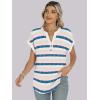 imageANRABESS Womens Short Sleeve Henley Tops V Neck Dressy Casual Blouses Summer Trendy Tee Shirts 2026 Vacation Fashion ClothesBlue Pink Strip
