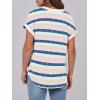 imageANRABESS Womens Short Sleeve Henley Tops V Neck Dressy Casual Blouses Summer Trendy Tee Shirts 2026 Vacation Fashion ClothesBlue Pink Strip