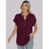 imageANRABESS Womens Short Sleeve Henley Tops V Neck Dressy Casual Blouses Summer Trendy Tee Shirts 2026 Vacation Fashion ClothesBrick Red