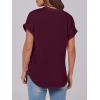 imageANRABESS Womens Short Sleeve Henley Tops V Neck Dressy Casual Blouses Summer Trendy Tee Shirts 2026 Vacation Fashion ClothesBrick Red