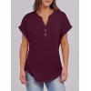 imageANRABESS Womens Short Sleeve Henley Tops V Neck Dressy Casual Blouses Summer Trendy Tee Shirts 2026 Vacation Fashion ClothesBrick Red