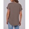 imageANRABESS Womens Short Sleeve Henley Tops V Neck Dressy Casual Blouses Summer Trendy Tee Shirts 2026 Vacation Fashion ClothesBrown