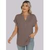 imageANRABESS Womens Short Sleeve Henley Tops V Neck Dressy Casual Blouses Summer Trendy Tee Shirts 2026 Vacation Fashion ClothesBrown