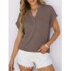 imageANRABESS Womens Short Sleeve Henley Tops V Neck Dressy Casual Blouses Summer Trendy Tee Shirts 2026 Vacation Fashion ClothesBrown