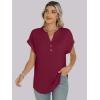 imageANRABESS Womens Short Sleeve Henley Tops V Neck Dressy Casual Blouses Summer Trendy Tee Shirts 2026 Vacation Fashion ClothesBurgundy