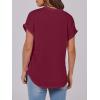 imageANRABESS Womens Short Sleeve Henley Tops V Neck Dressy Casual Blouses Summer Trendy Tee Shirts 2026 Vacation Fashion ClothesBurgundy