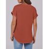 imageANRABESS Womens Short Sleeve Henley Tops V Neck Dressy Casual Blouses Summer Trendy Tee Shirts 2026 Vacation Fashion ClothesCaramel Brown