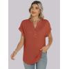 imageANRABESS Womens Short Sleeve Henley Tops V Neck Dressy Casual Blouses Summer Trendy Tee Shirts 2026 Vacation Fashion ClothesCaramel Brown