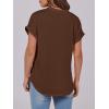 imageANRABESS Womens Short Sleeve Henley Tops V Neck Dressy Casual Blouses Summer Trendy Tee Shirts 2026 Vacation Fashion ClothesCoffee