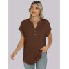 imageANRABESS Womens Short Sleeve Henley Tops V Neck Dressy Casual Blouses Summer Trendy Tee Shirts 2026 Vacation Fashion ClothesCoffee