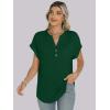 imageANRABESS Womens Short Sleeve Henley Tops V Neck Dressy Casual Blouses Summer Trendy Tee Shirts 2026 Vacation Fashion ClothesDark Green