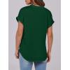 imageANRABESS Womens Short Sleeve Henley Tops V Neck Dressy Casual Blouses Summer Trendy Tee Shirts 2026 Vacation Fashion ClothesDark Green