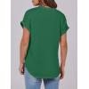 imageANRABESS Womens Short Sleeve Henley Tops V Neck Dressy Casual Blouses Summer Trendy Tee Shirts 2026 Vacation Fashion ClothesGreen