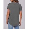 imageANRABESS Womens Short Sleeve Henley Tops V Neck Dressy Casual Blouses Summer Trendy Tee Shirts 2026 Vacation Fashion ClothesGrey