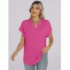 imageANRABESS Womens Short Sleeve Henley Tops V Neck Dressy Casual Blouses Summer Trendy Tee Shirts 2026 Vacation Fashion ClothesHot Pink
